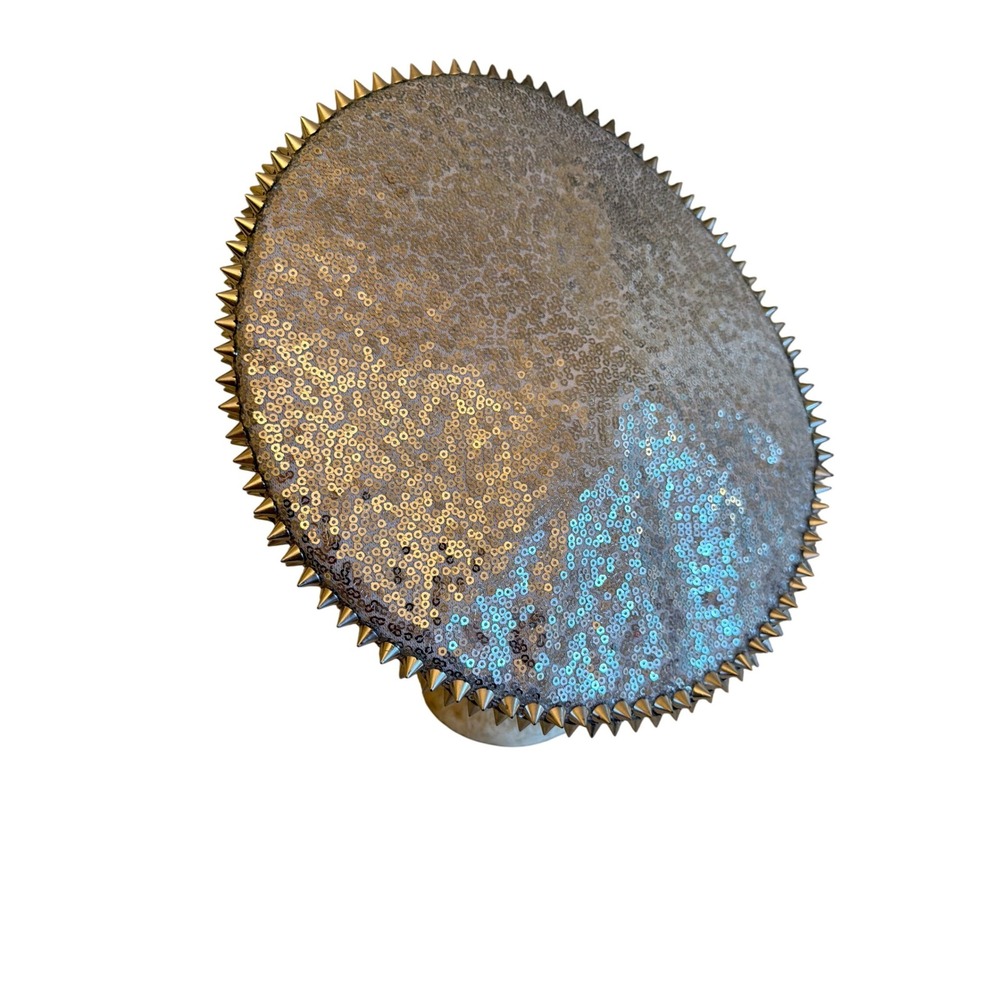 Unbranded Captain Hat Silver Sequin Military Spik… - image 3